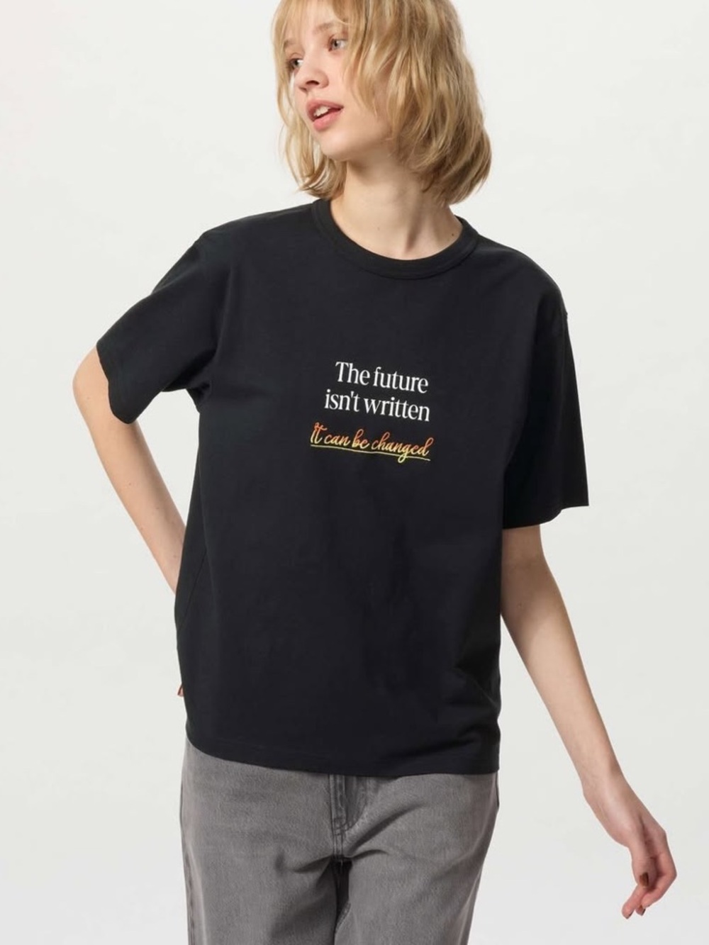 Uniqlo Universal Studios Back to the Future Minimalistic black shirt